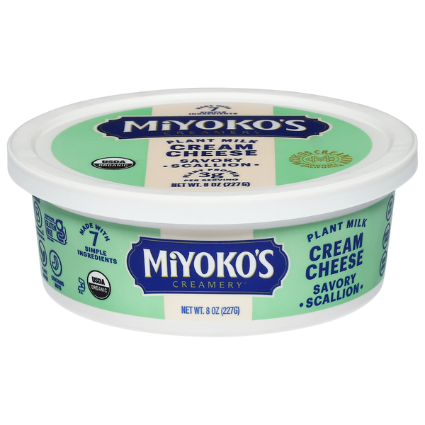 Miyoko's Creamery Organic Savory Scallion Plant Milk Cream Cheese