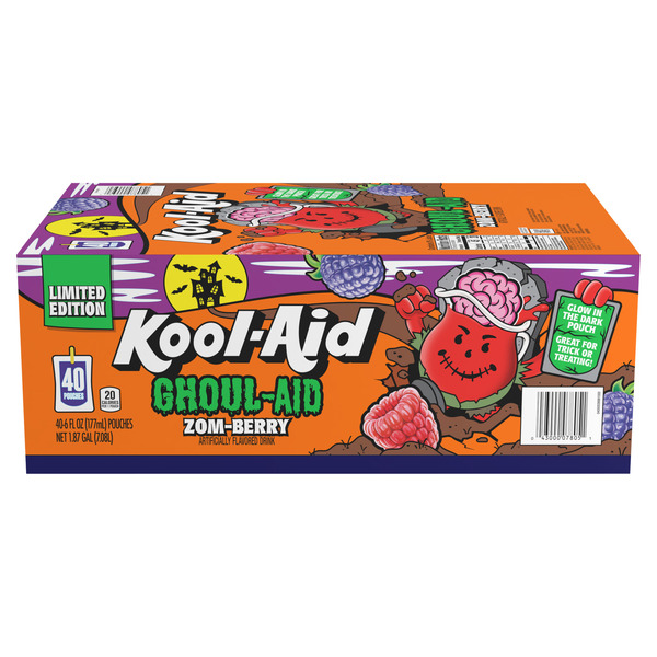 Kool-Aid Ghoul-Aid Brew Berry Flavored Kids 0% Juice Drink Pouches
