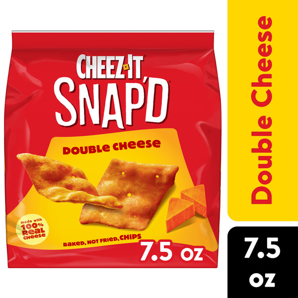 Cheez-It Snap'd Double Cheese Cheesy Baked Chips, Lunch Snacks