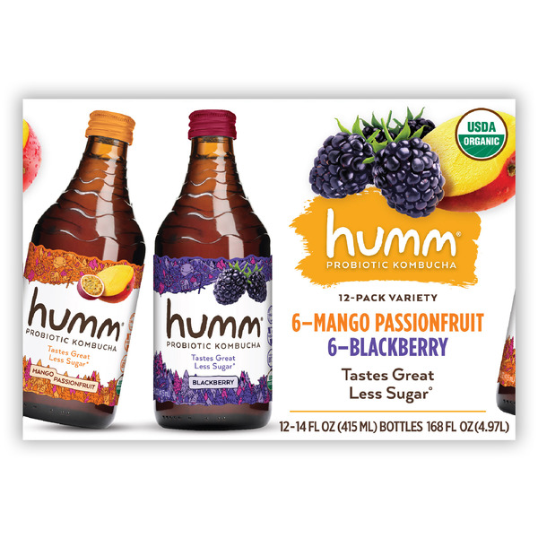 Humm Kombucha Original Variety Pack, Mango Passionfruit