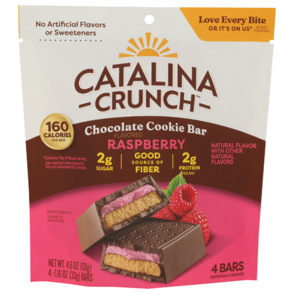 Catalina Crunch Chocolate Cookie Bars With Raspberry 4 Pack