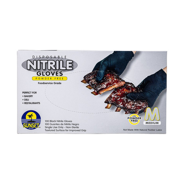 Sunset Glove Nitrile Black Medium 10-100ct