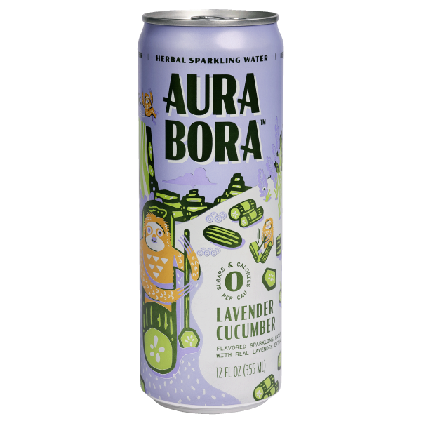 Aura Bora Lavender Cucumber, Herbal Sparkling Water