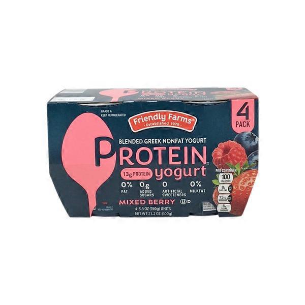 Friendly Farms Protein Mixed Berry Greek Yogurt (4 ct) Instacart