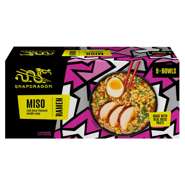 Snapdragon Miso Ramen Bowls, 3 oz, 9-count