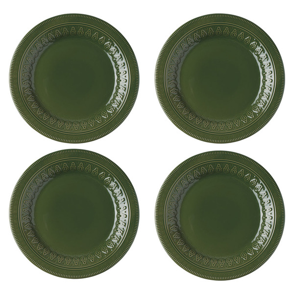 Crofton Embossed Dinnerware Plate Dark Green Same-Day Delivery