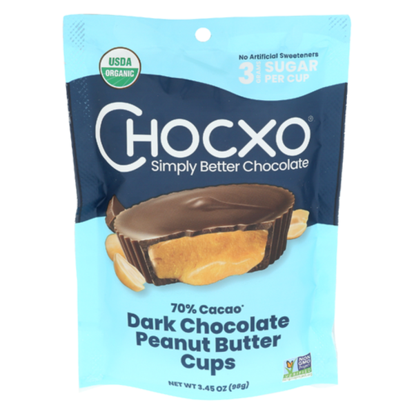 Chocxo Organic Dark Chocolate Peanut Butter Cups Same-Day Delivery