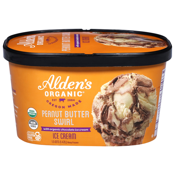 Alden's Organic Peanut Butter Swirl Ice Cream Same-Day Delivery