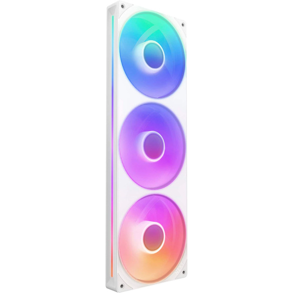 NZXT F360 RGB Core Single-Frame Case Fan Unit With 3 x 120mm RGB Fans & Fluid Dynamic Bearings, 360mm - White
