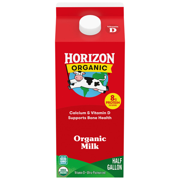 Horizon Organic Whole Milk, 64 fl oz Half Gallon Carton