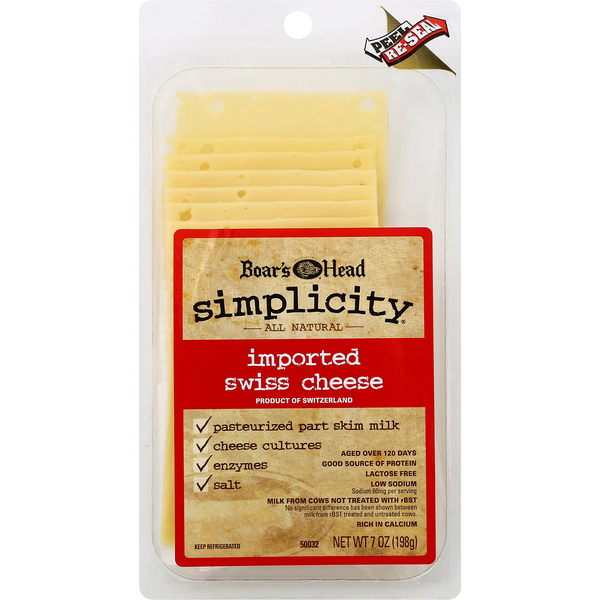 Boar's Head Cheese, Swiss, Imported, All Natural (7 oz) Instacart