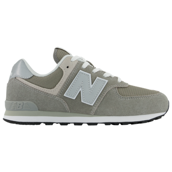 New Balance Kids' Size 5.5 Suede Grade School 574 Shoes - White & Grey