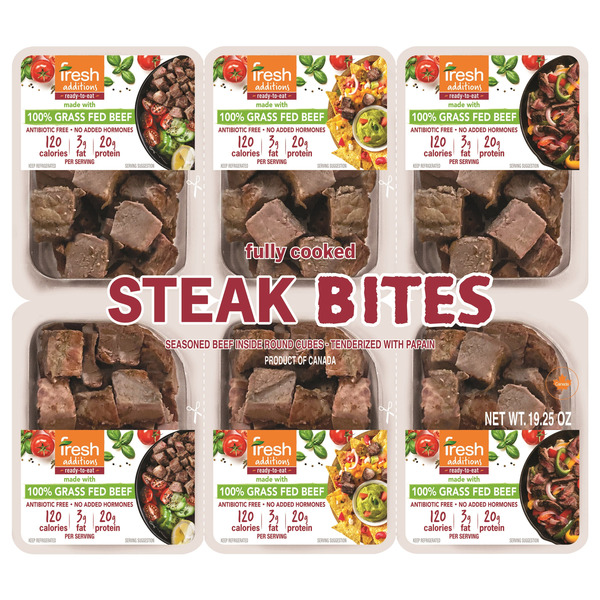 Fresh Additions Sirloin Steak Bites, 3.2 oz, 6-count