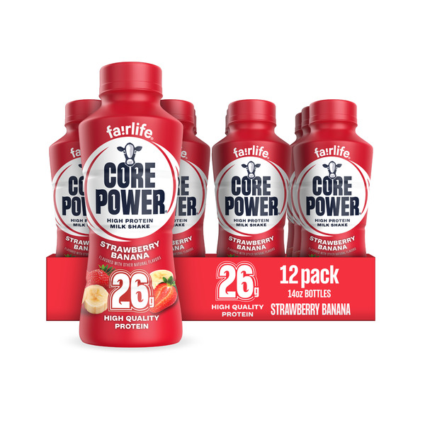 Core Power Protein Shake, Strawberry Banana, 26G Bottle
