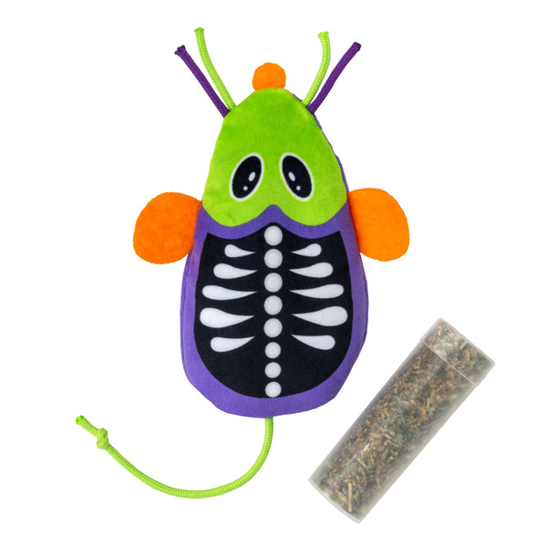 Kong Halloween Skeleton Mouse Refillable Cat Toy, Medium - Green