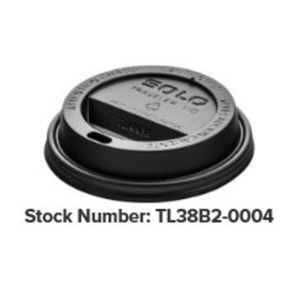 Dart - Black Traveler Cappuccino-Style Dome Lid with Sip Hole, for 8 oz cups - 10/100 ct