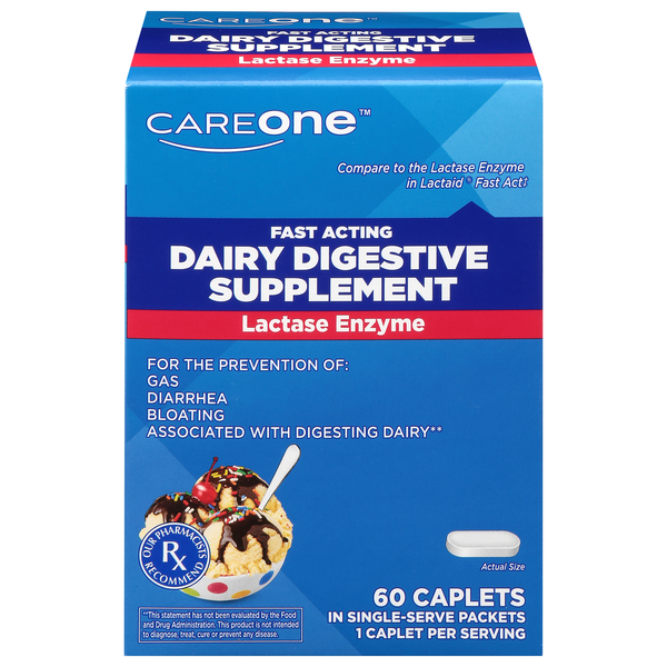 Food Lion CareOne Caplets Fast Acting Dairy Digestive Supplement Same ...