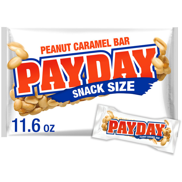 PAYDAY Peanut Caramel Snack Size, Candy Bag, 11.6 oz