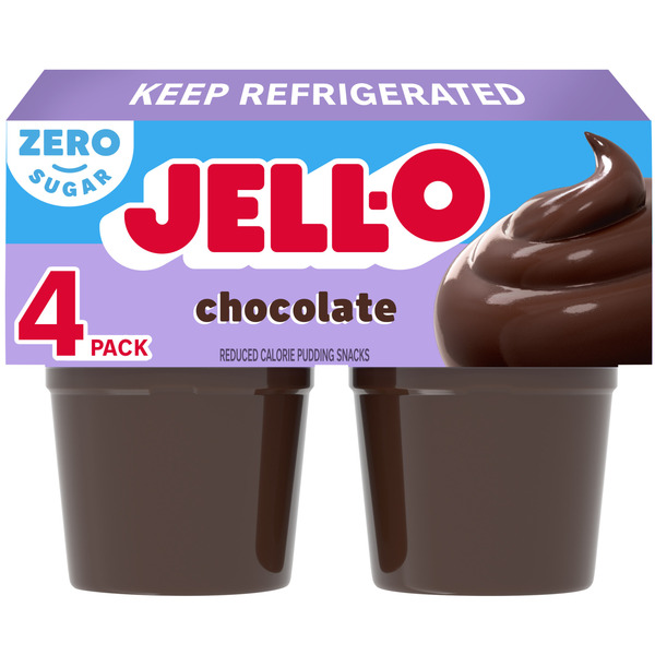 Jell-O Chocolate Sugar Free Refrigerated Pudding Cup Snacks Value