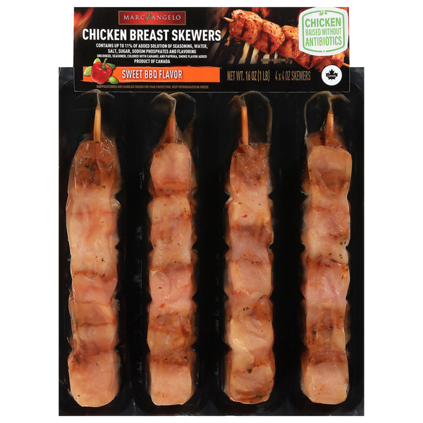 Marcangelo Sweet BBQ Flavor Chicken Breast Skewers Same-Day