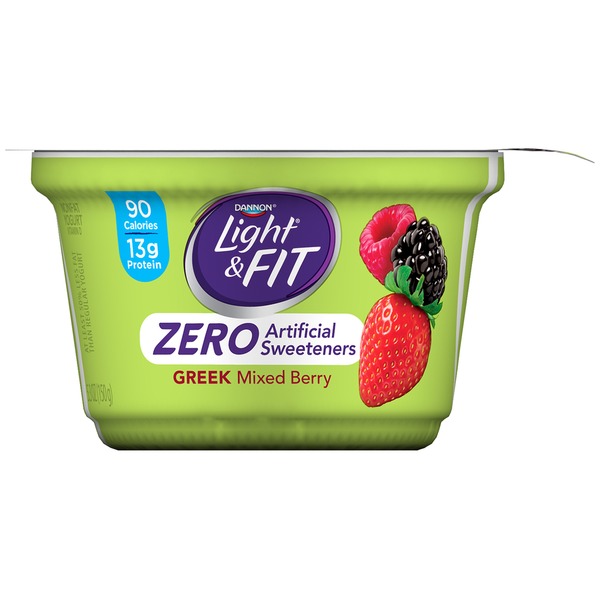 Dannon Greek Zero Artificial Sweeteners Mixed Berry Nonfat Yogurt (5.3