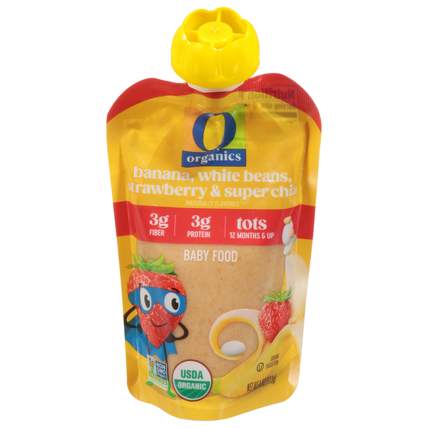 O Organics Baby Food, Banana, White Beans, Strawberry & Super Chia