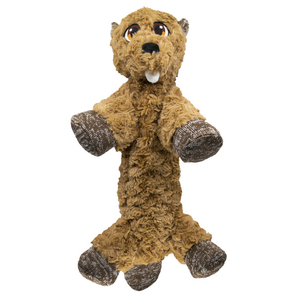 Kong Low Stuff Flopzie Beaver Squeaky Plush Dog Toy