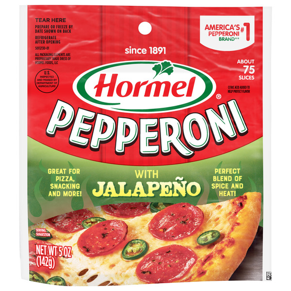 HORMEL Pepperoni 5oz Jalapeno Pepperoni Pillow Pack Pizza Thickness, 5 OZ