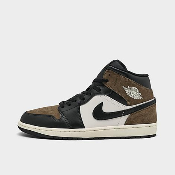 Jordan Men's Air Jordan Retro 1 Mid Casual Shoes, Size 8.5 - Black/Palomino/University Red/Phantom