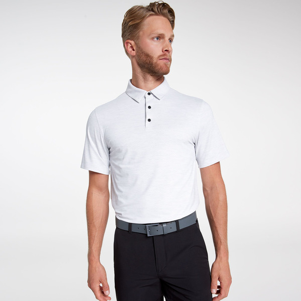 VRST Men's Heather Mesh Golf Polo, Small - Cloud Grey Heather