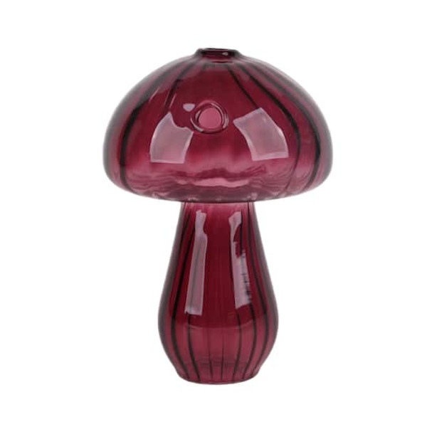 Ashland Mushroom Glass Vase - Berry