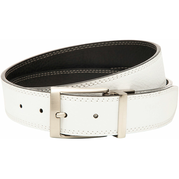 Nike Men's Double Row Stitch Reversible Golf Belt - White & Black