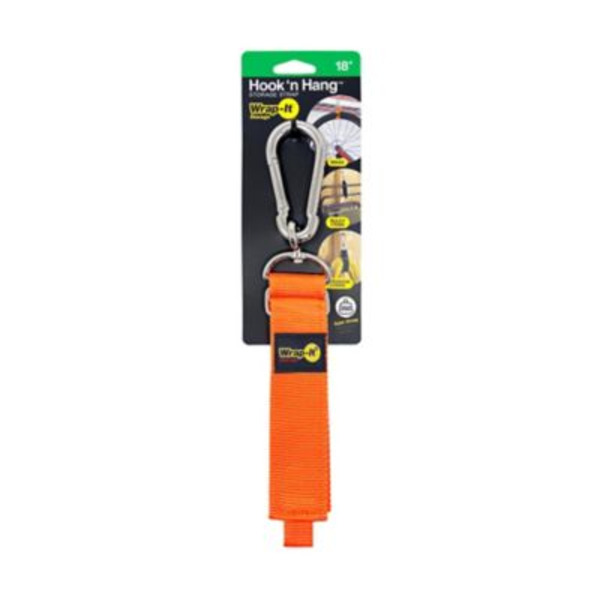 Wrap-It Hook 'n Hang Storage Strap 18 in. Blaze Orange