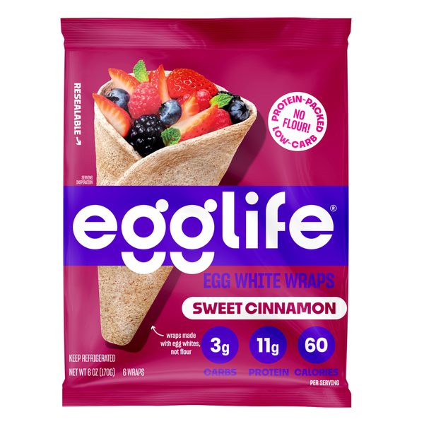 egglife sweet cinnamon, egg white wraps