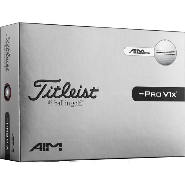 Titleist 2026 Pro V1x Left Dash AIM Enhanced Golf Balls - White