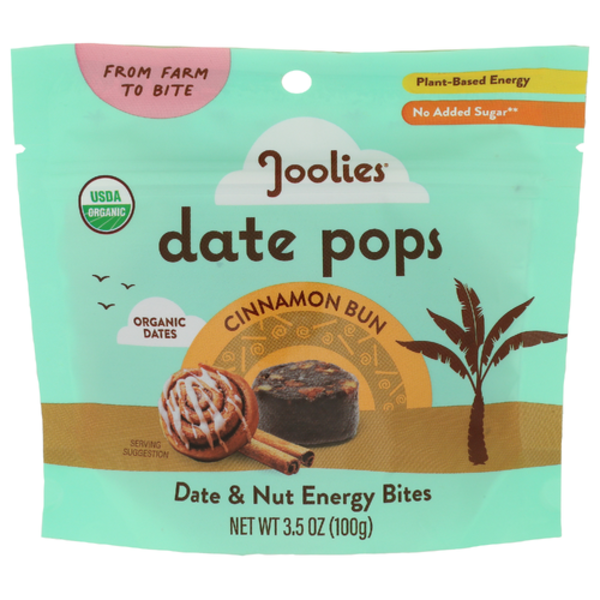 Joolies Organic Cinnamon Bun Date Pops Date & Nut Energy Bites