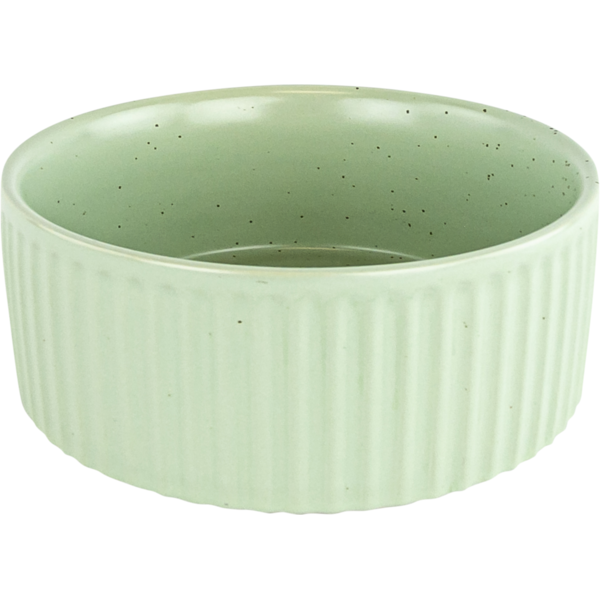 Play On Ribbed Ceramic Dog Bowl