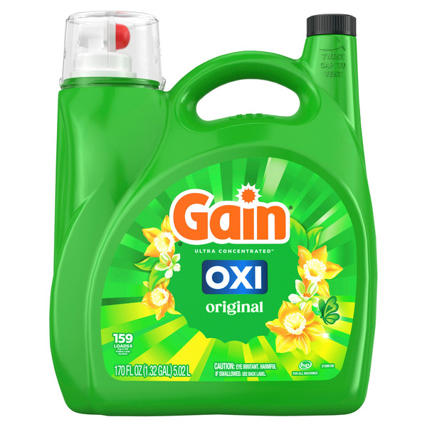 Gain +Oxi Liquid Laundry Detergent, Original, 159 Loads, 170 fl oz