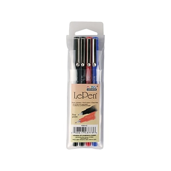 LePen 4300_4C 0.3mm Fine Point Assorted Ink Felt Pens