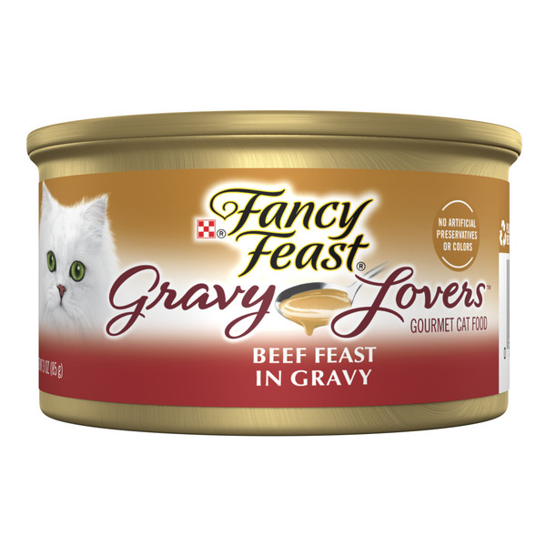 Purina Fancy Feast Gravy Lovers Beef Feast Grilled Gourmet Cat Food in Wet Cat Food Gravy - 3 oz