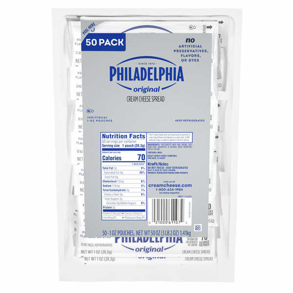 Kraft Philadelphia Cream Cheese, 1 oz, 50-count