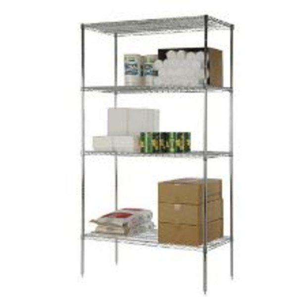 Qualite - Chrome Shelf Kit, 18x36x72, 4-shelves with posts