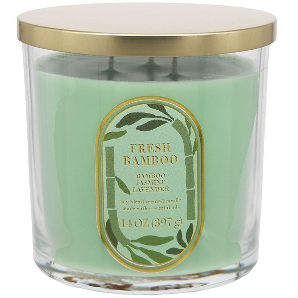 Sonoma Goods For Life Fresh Bamboo Lavender Blossom Scented Candle Jar
