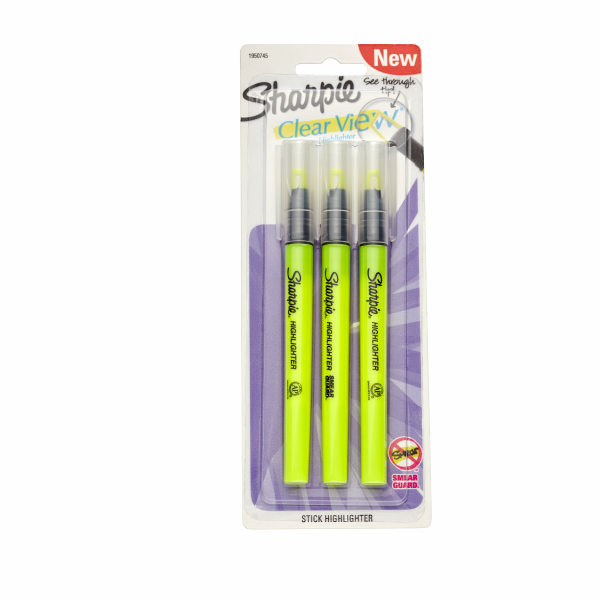 Sharpie 1950745 Yellow Clear View Highlighter Stick