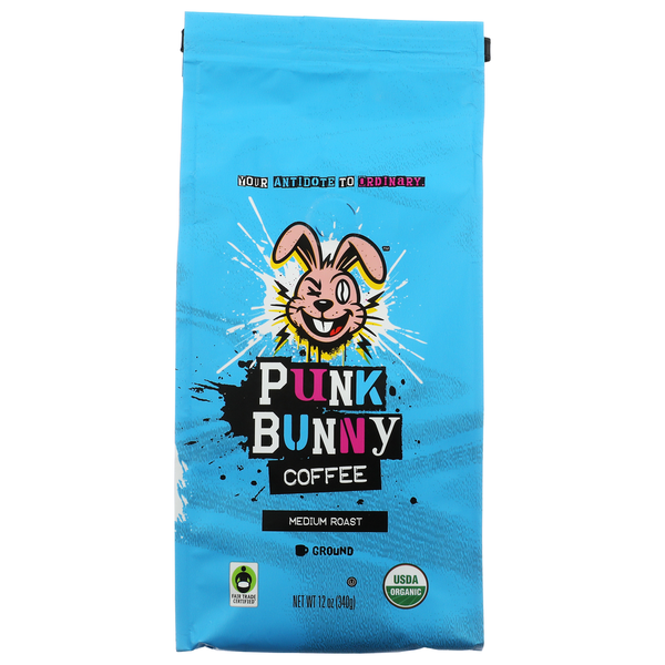 Punk Bunny Coffee Fuel Of The Day Organic Med-Dark Roast Ground