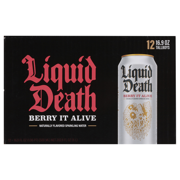 Liquid Death Sparkling Water Berry it Alive Same-Day Delivery or