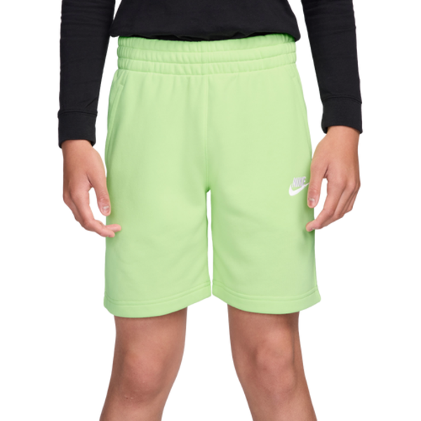 Nike Boys' Club French Terry LBR Shorts, XL - Light Liquid Lime/White