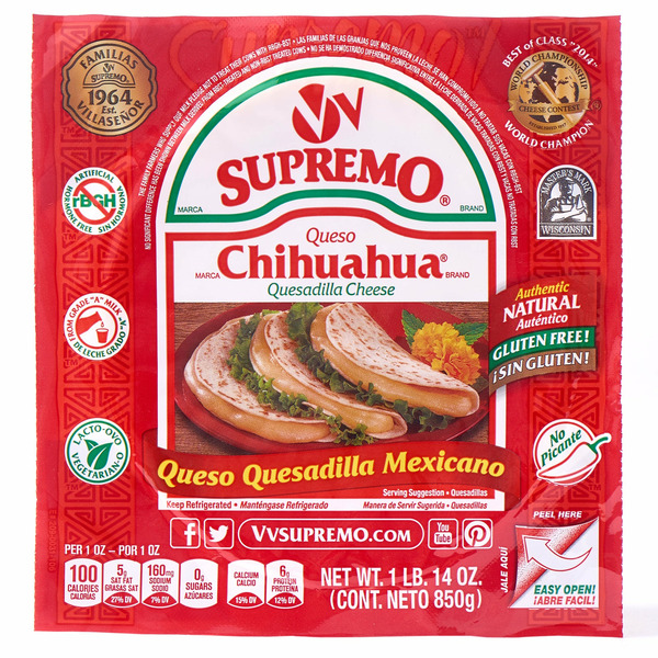 Costco V&V Supremo Chihuahua Quesadilla Cheese, Mexican Style Queso