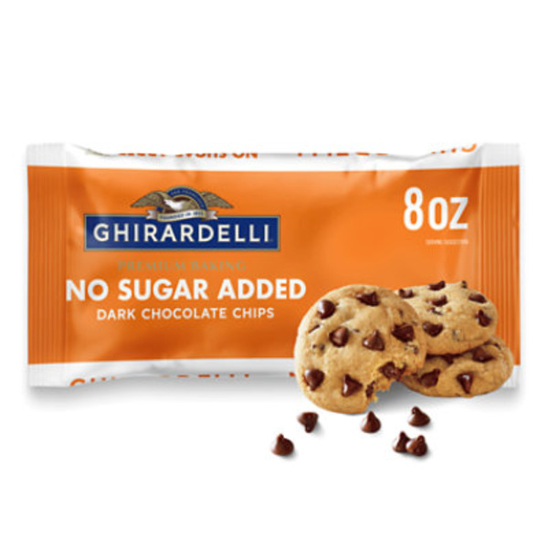 Ghirardelli No Sugar Added Dark Chocolate Chips, Easter Candy, 8 oz Bag