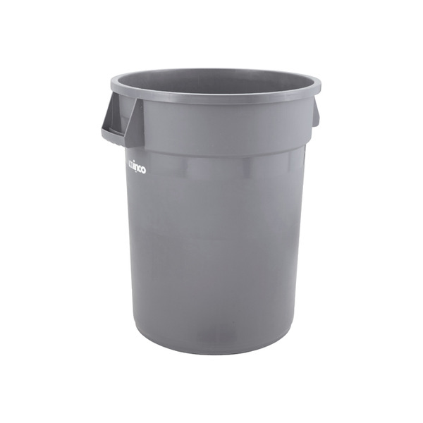 Heavy-Duty Round Trash Cans, Gray, 44 Gal